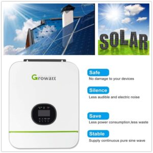 3000W Off The Grid Solar Inverter 110V/220V with 80A MPPT Solar Charger Controller, Pure Sine Wave Hybrid Inverter Support Split Phase for 48V Battery Off The Grid Solar Home Use Solar Power Inverter