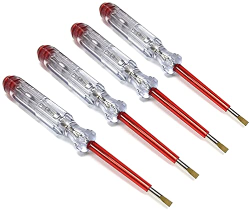 BULUSHI Insulated Screwdriver Set Professional Screwdriver, Slotted Screwdriver Voltage Tester 100~500V AC Pen Electroprobe 4PCS