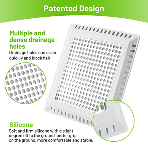 Aluvor Drain Hair Catcher,Shower Drain Cover Hair Catcher Shower Drain Strainer for Bathroom Floor,Durable Square Shower Hair Drain Catcher to Keep Away from Clogged Drain-No Rust!