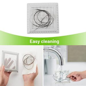 Aluvor Drain Hair Catcher,Shower Drain Cover Hair Catcher Shower Drain Strainer for Bathroom Floor,Durable Square Shower Hair Drain Catcher to Keep Away from Clogged Drain-No Rust!