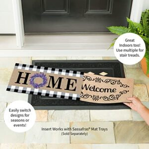 Evergreen Sassafras Home Lavender Wreath Interchangeable Entrance Doormat | Indoor and Outdoor | 22-inches x 10-inches | Non-Slip Backing | All-Season | Low Profile | Home Décor