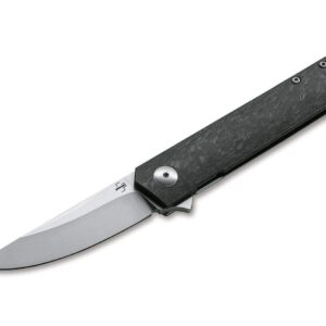 Boker Plus Kwaiken Compact Flipper Style Pocket Knife with D2 Steel Blade, Carbon Handle and Convertible Deep Carry Clip