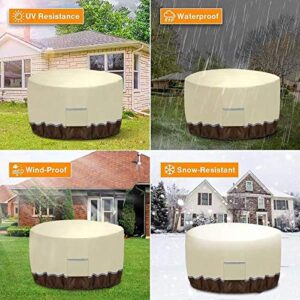 KREVEROY Outdoor Patio Round Fire Pit Cover 36 inch Heavy Duty 600D Waterproof Patio Gas Fire Pit Table Covers with Air Vent 36 x 36 x 24in