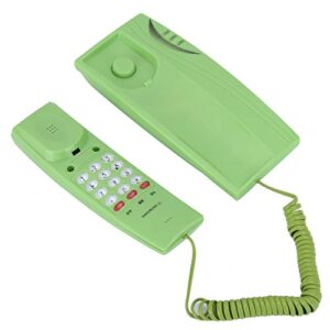 mini home phone landline wired green telephone desk corded phone desktop phone for home office hotel,telephone line power supply, no additional power supply required