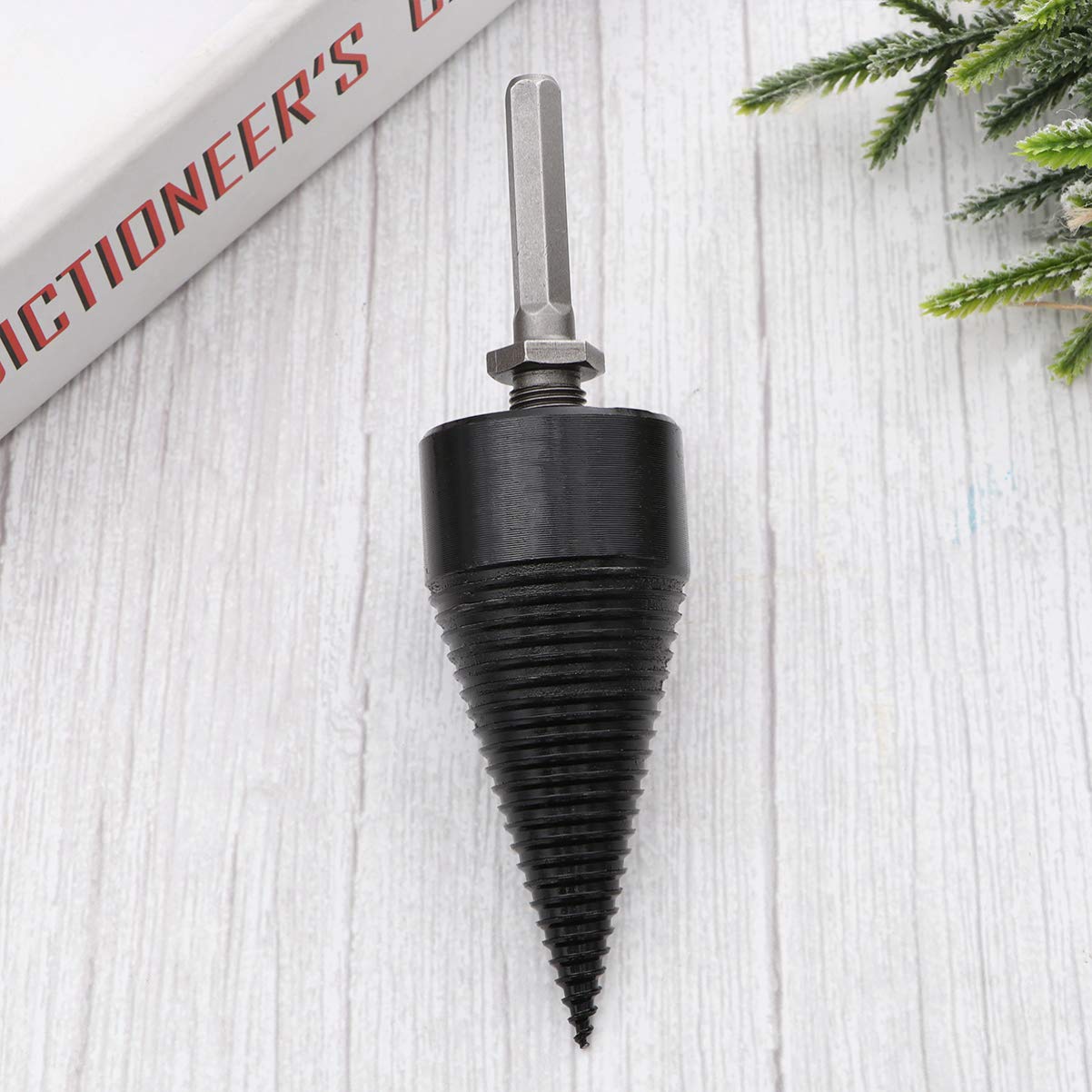 Cabilock Firewood Log Splitter Drill Bit Wood Splitter Cone Drill Bits Heavy Duty Drill Screw Cone Driver for Hand Drill 32mm