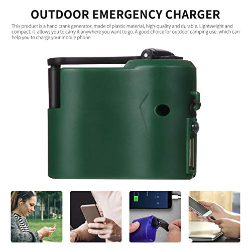 BESPORTBLE Portable Generator Inverter Outdoor Multifunction Manual Crank Generator Emergency USB Charger Generator for Emergency Survival Camping Field Works Green