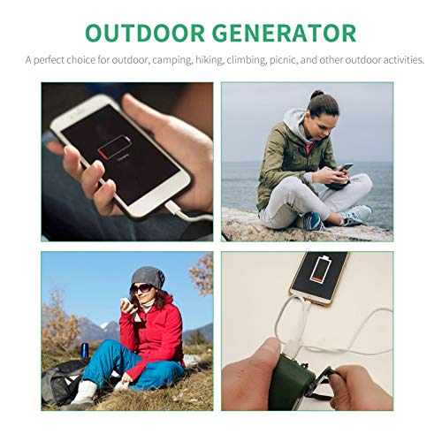 BESPORTBLE Portable Generator Inverter Outdoor Multifunction Manual Crank Generator Emergency USB Charger Generator for Emergency Survival Camping Field Works Green