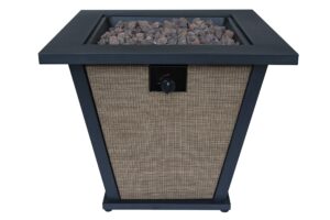bond manufacturing 52137 brently 28" square 50,000 btu gas fire pit table, black/tan