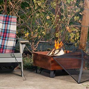 Bond Manufacturing 52119 Boxite 26" Square Wood Burning Steel Fire Pit, Rust