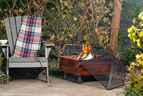 Bond Manufacturing 52119 Boxite 26" Square Wood Burning Steel Fire Pit, Rust