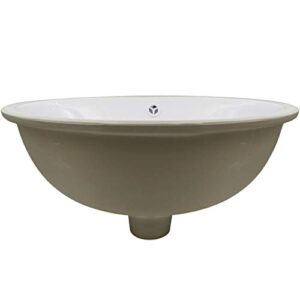 Novatto (NOVB0) Oval Undermount White Porcelain Sink with Brushed Nickel Drain Set (NP-U191307BN)