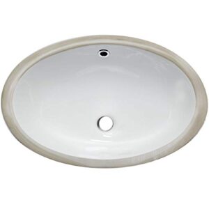 Novatto (NOVB0) Oval Undermount White Porcelain Sink with Brushed Nickel Drain Set (NP-U191307BN)