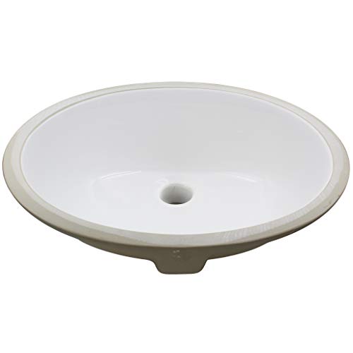 Novatto (NOVB0) Oval Undermount White Porcelain Sink with Brushed Nickel Drain Set (NP-U191307BN)