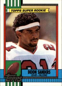 1990 topps #469 deion sanders sr nm-mt rc rookie atlanta falcons football