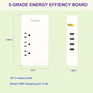 Powerjc Step Down Power Adapter Voltage Converter 220V to 110V 1500w with Smart 4 Port USB Charging