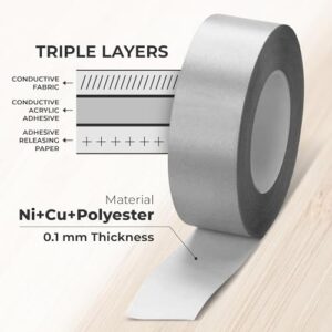 MWRF Source Conductive Cloth Fabric Adhesive Faraday Tape (2.0-inch x 65ft); EMI Grounding; RFID Signal Attenuation; Radio Frequency Signal Attenuation; Guitar Interference Shielding