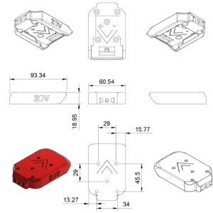 Terrafirma Technology 10AWG Battery Adapter for DeWALT or Hercules 20V Max 18v Dock Power Connector Robotics black