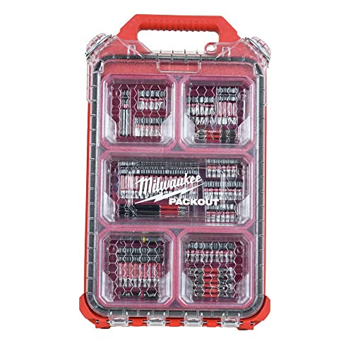 MilwaukeeTool 48-32-4082 Impact-Duty Alloy Steel Driver Bit Set with PACKOUT Case (100-Piece)