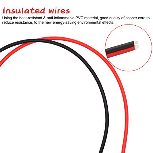 Xaugiry 1ft/30cm 12AWG Solar Weatherproof SAE Power Socket Sidewall Port + 1.3ft/40cm SAE Connector Extension Cable