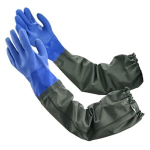 MUMUKE Extra-long 28" Rubber Gloves, RubberGloves,waterproofing long rubber gloves heavy ，dutyaquarium gloves