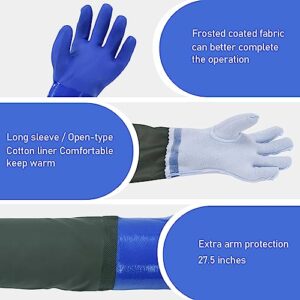 MUMUKE Extra-long 28" Rubber Gloves, RubberGloves,waterproofing long rubber gloves heavy ，dutyaquarium gloves