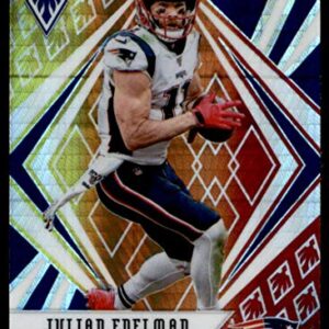 Football NFL 2020 Panini Phoenix Fire Burst #14 Julian Edelman Patriots