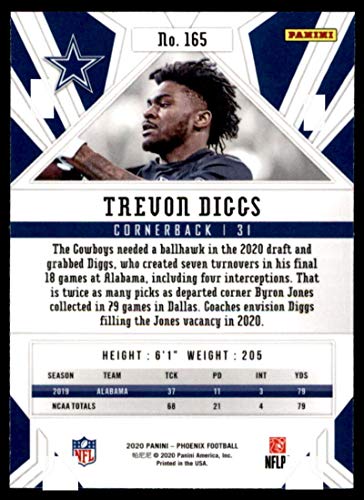 Football NFL 2020 Panini Phoenix Fire Burst #165 Trevon Diggs RC Cowboys