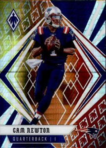 2020 panini phoenix fire burst #13 cam newton new england patriots football card