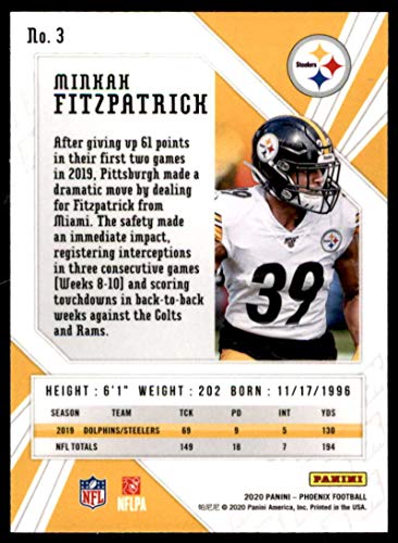 Football NFL 2020 Panini Phoenix Fire Burst #3 Minkah Fitzpatrick Steelers