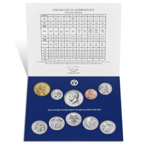 2020 P, D U.S. Mint Uncirculated 20 Coin Mint Set with CoA Uncirculated