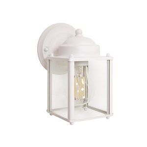 coramdeo outdoor square coach light for porch, patio, deck, barn, wet location, e26 medium base socket, durable nickel finish & clear glass