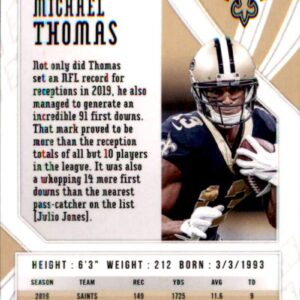 2020 Panini Phoenix Fire Burst #12 Michael Thomas New Orleans Saints Football Card