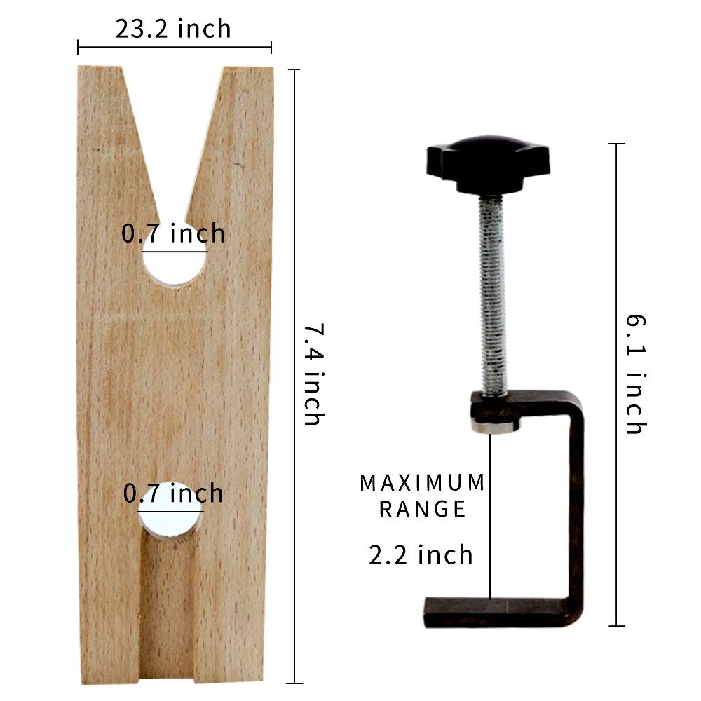 HIPOGT Bench Pin Clamp Set V-Slot for Workbench Wooden Jewelry Clamp Tool