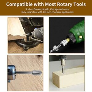 20Pc HSS Router Carbide Engraving Bits and Router Bit Set with 1/8"(3mm) Shank for Power Rotary Tools Accessories for DIY Woodworking, Carving, Engraving, Drilling, Sculpting