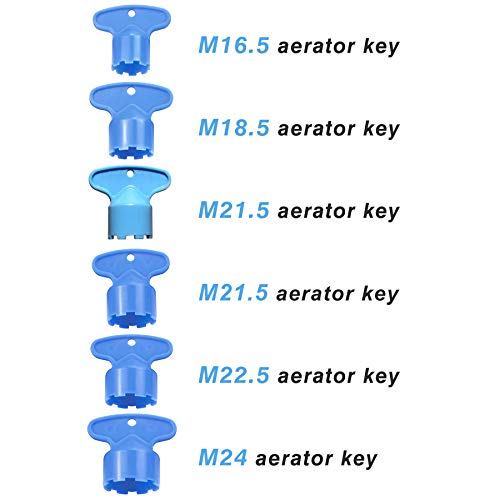 Hibbent 12 Pcs Faucet Aerator for Cache Aerators with 6 Pcs Cache Faucet Aerator Key Removal Wrench Tool, Cache Aerators Replacement Inserts for Sink M16.5 18.5 21.5 24 mm Tap Aerators Flow Restrictor