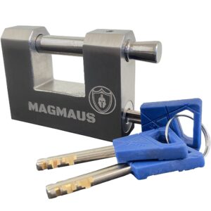 magmaus® rtl/70 heavy duty lock for shipping container - [weatherproof] - secure outdoor lock for storage unit, gate, shed, fence, door - 3 keys