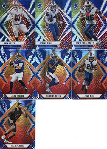 2020 Phoenix Fire Burst Buffalo Bills Team Set of 7 Cards: Josh Allen(#86), Stefon Diggs(#87), Devin Singletary(#88), Jake Fromm(#108), Zack Moss(#131), Gabriel Davis(#141), A.J. Epenesa(#166)