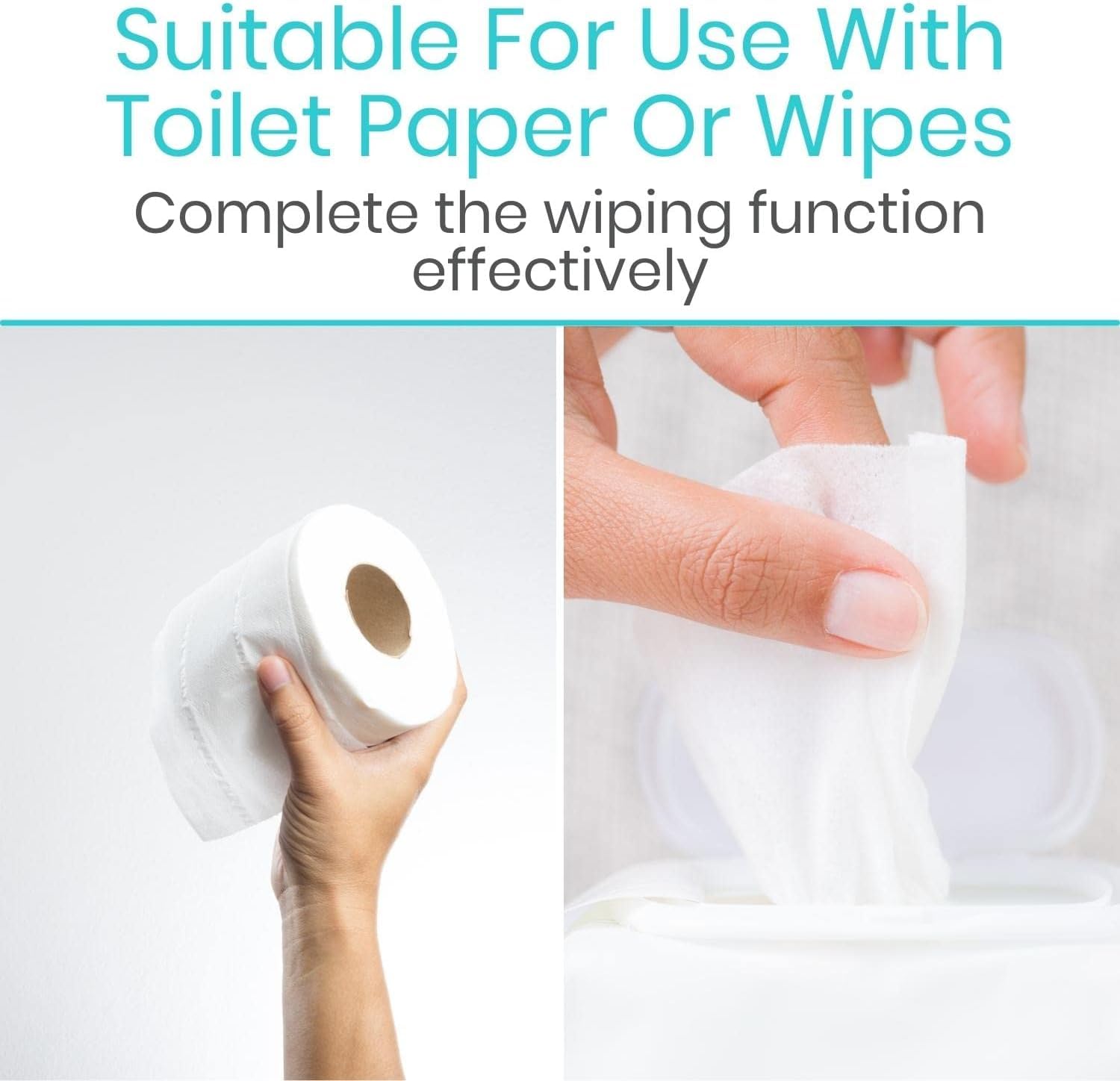 Vive Toilet Wiping Aid Tongs - Self Wiper for Bottom - Self Assist Bathroom Aid for Limited Mobility, Elderly, Pregnancy, Disabled, Shoulder and Back Pain - Long Handled Design - Toilet Accessories