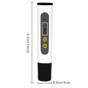 TDS Tester, Water Quality Meter LCD Pen with 0-9990 PPM Measurement Range Portable for The aquaculture Industry Hospitals, Swimming Pools, Household tap Water Quality Testing