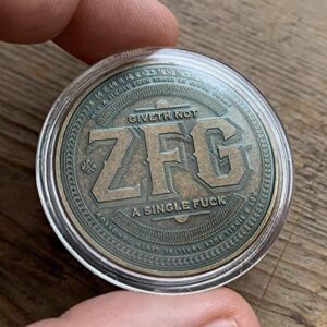 ZFG Inc. IDGAF Middle Finger Reminder Coin, Bronze Color, Collectible Challenge Coin, 1-Count