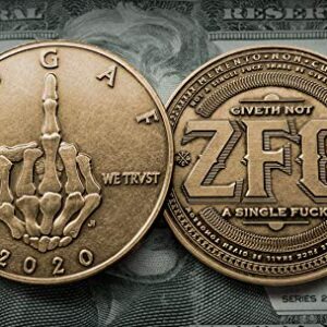 ZFG Inc. IDGAF Middle Finger Reminder Coin, Bronze Color, Collectible Challenge Coin, 1-Count