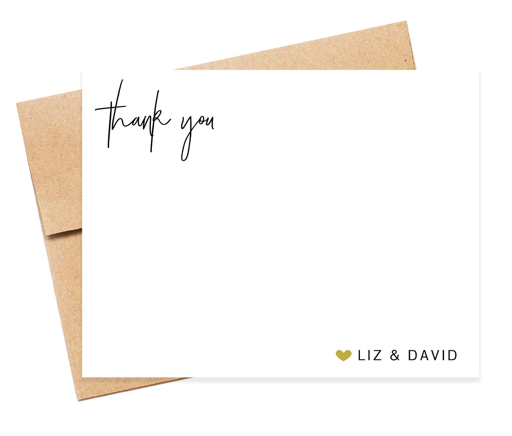 Personalized Stationary for Couples, Paper And Envelopes Gift Set, Customized Thank you Notes With Heart