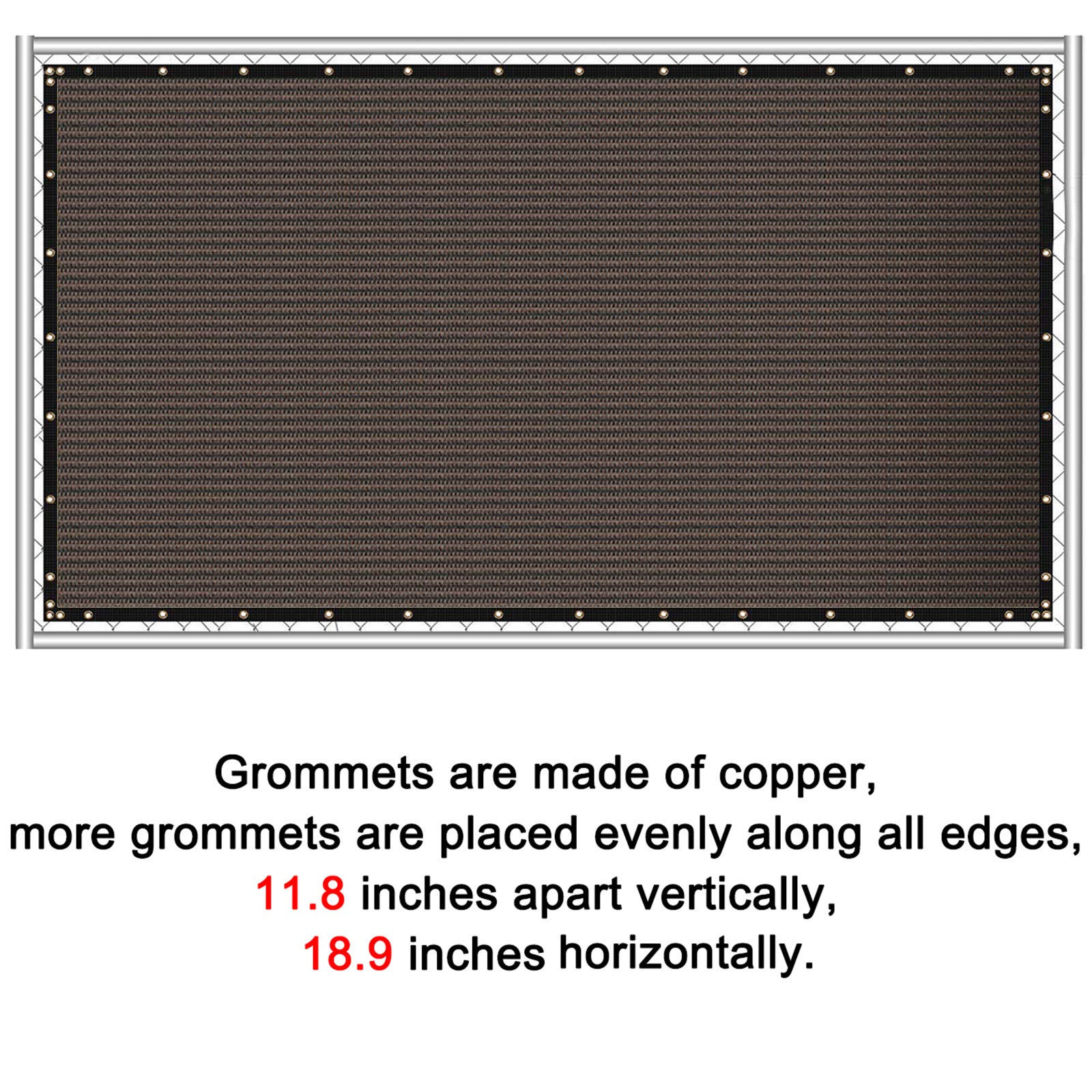 Sunnyglade 6 feet x 50 feet Privacy Screen Fence Heavy Duty Fencing Mesh Shade Net Cover for Wall Garden Yard Backyard (6 ft X 50 ft, Brown)