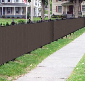 Sunnyglade 6 feet x 50 feet Privacy Screen Fence Heavy Duty Fencing Mesh Shade Net Cover for Wall Garden Yard Backyard (6 ft X 50 ft, Brown)