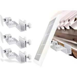 wasserstein gutter mount compatible with ring, arlo, blink, reolink cams & compatible solar panels (3 pack, white)