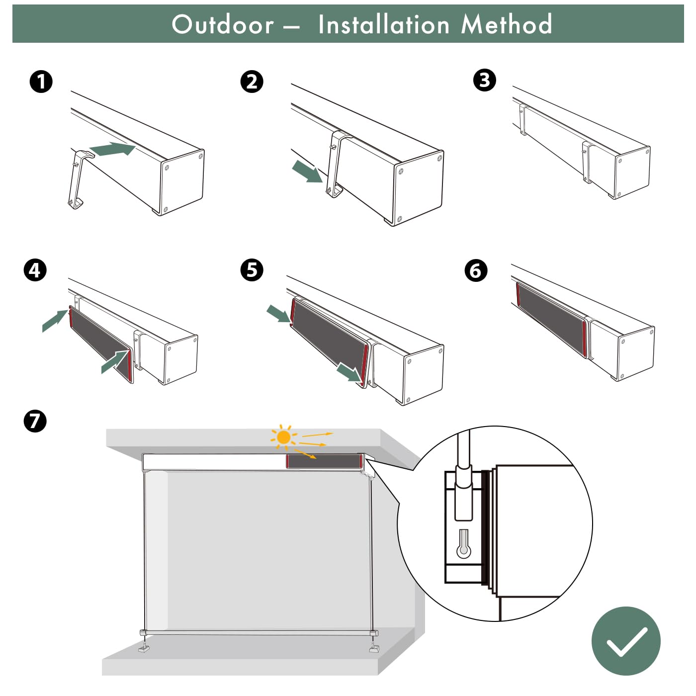 Yoolax Motorized Roller Blinds Accessories (Solar Panel)