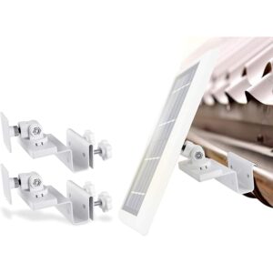 wasserstein gutter mount compatible with ring, arlo, blink, reolink cams & compatible solar panels (2 pack, white)