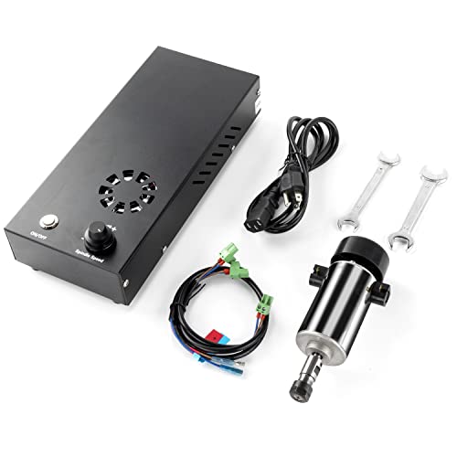 FoxAlien CNC Upgrade Kit 300W DC Spindle Milling Motor for Masuter, Masuter Pro, 3018-SE V2 CNC Router Engraving Machine with Integrated Control Box Speed Adjustable