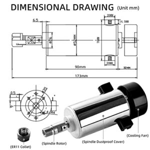 FoxAlien CNC Upgrade Kit 300W DC Spindle Milling Motor for Masuter, Masuter Pro, 3018-SE V2 CNC Router Engraving Machine with Integrated Control Box Speed Adjustable