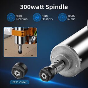 FoxAlien CNC Upgrade Kit 300W DC Spindle Milling Motor for Masuter, Masuter Pro, 3018-SE V2 CNC Router Engraving Machine with Integrated Control Box Speed Adjustable